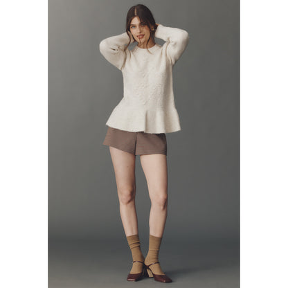 Textured Ruffled Waist Sweater by Anthropologie