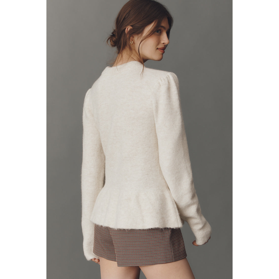Textured Ruffled Waist Sweater by Anthropologie