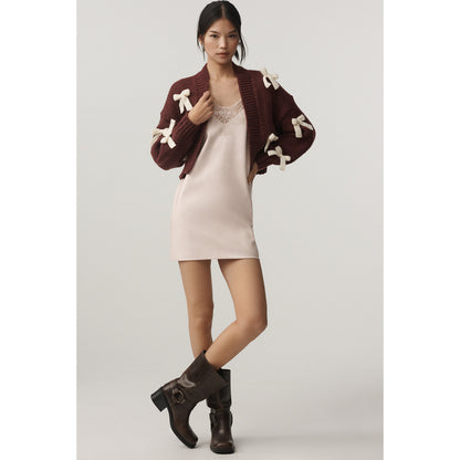 The Alicia 3D Bow Crop Cardigan Sweater by Maeve