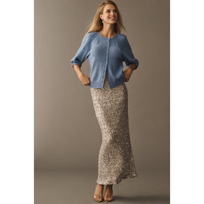 Puff-Sleeve Cardigan Sweater by Anthropologie