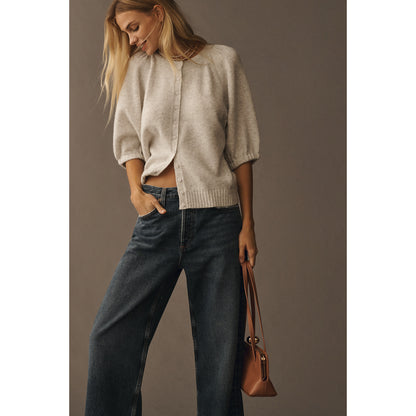 Puff-Sleeve Cardigan Sweater by Anthropologie