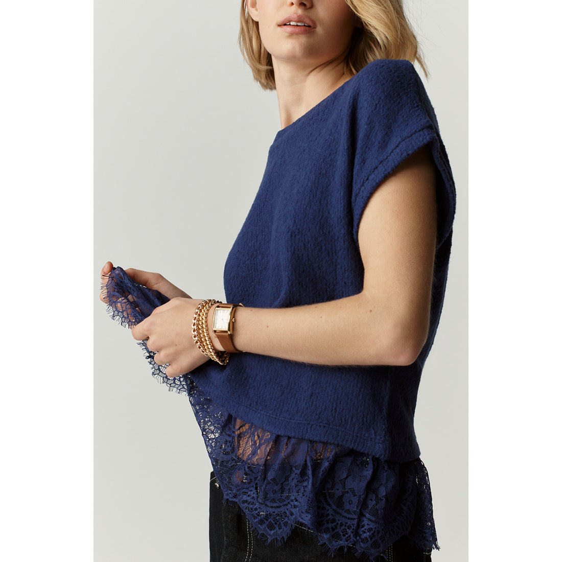 Ruffled Lace T-Shirt by Maeve