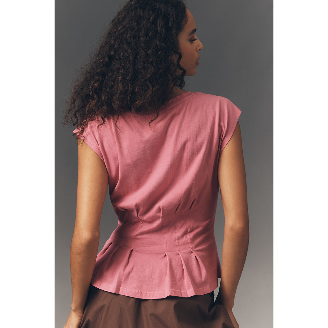 Graphic Darted Peplum T-Shirt by Anthropologie