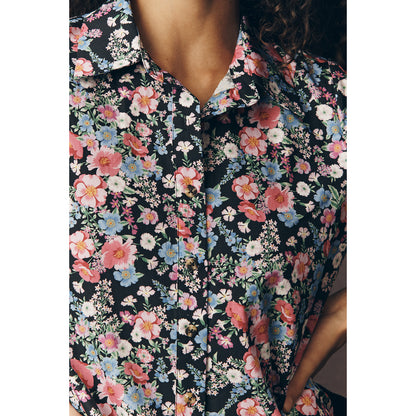 The Pollie Short-Sleeve Swing Tunic Mini Dress by Anthropologie