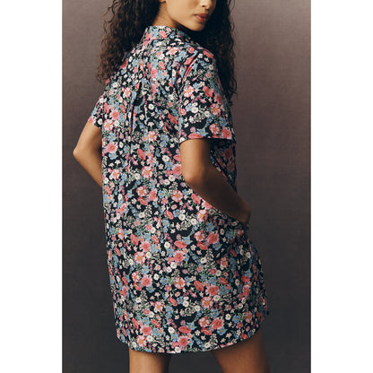 The Pollie Short-Sleeve Swing Tunic Mini Dress by Anthropologie