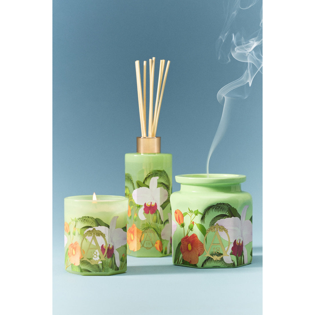 Apothecary 18 Floral Orchid & Amber Glass Reed Diffuser by Anthropologie