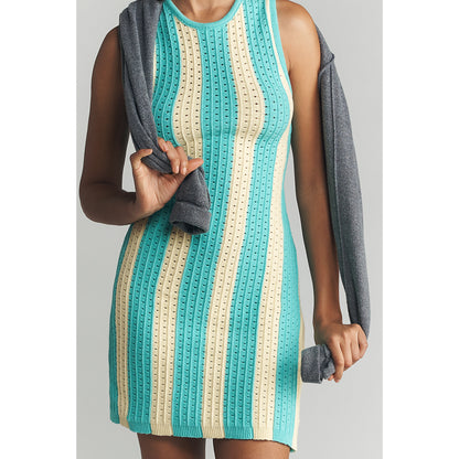 Daily Practice Striped Knit Mini Dress by Daily Practice by Anthropologie, Women's, Size: Medium, Polyester/Cotton/Nylon