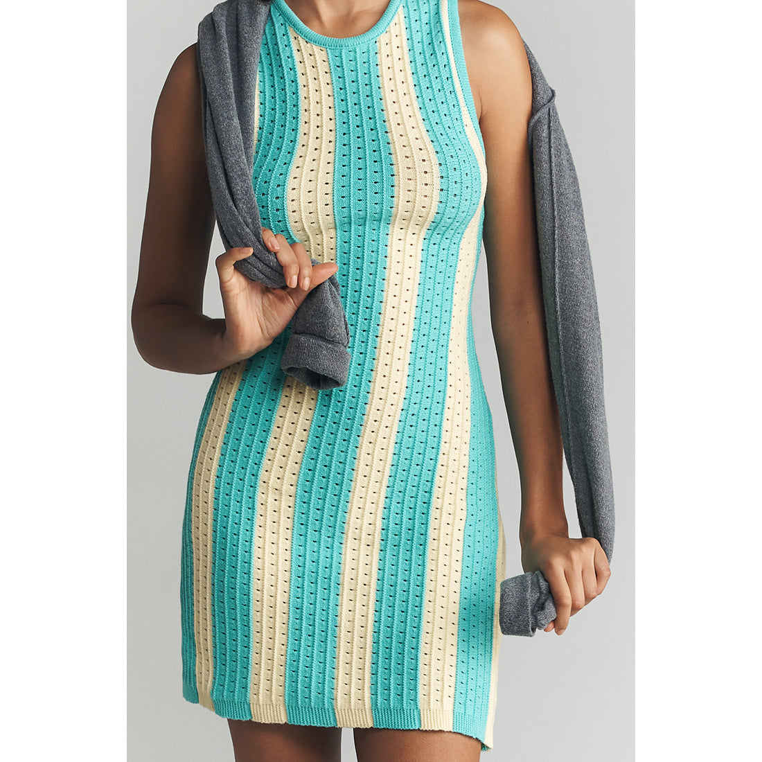 Daily Practice Striped Knit Mini Dress by Daily Practice by Anthropologie, Women's, Size: Medium, Polyester/Cotton/Nylon
