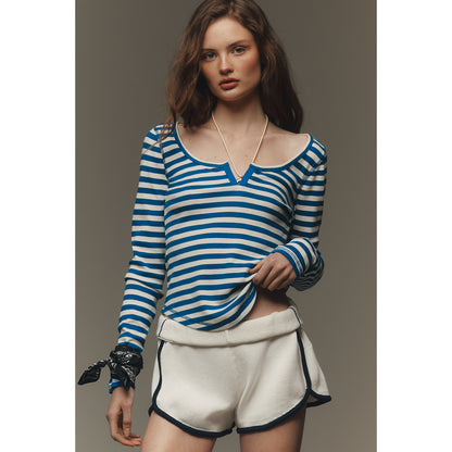 Notched Long-Sleeve T-Shirt by Pilcro