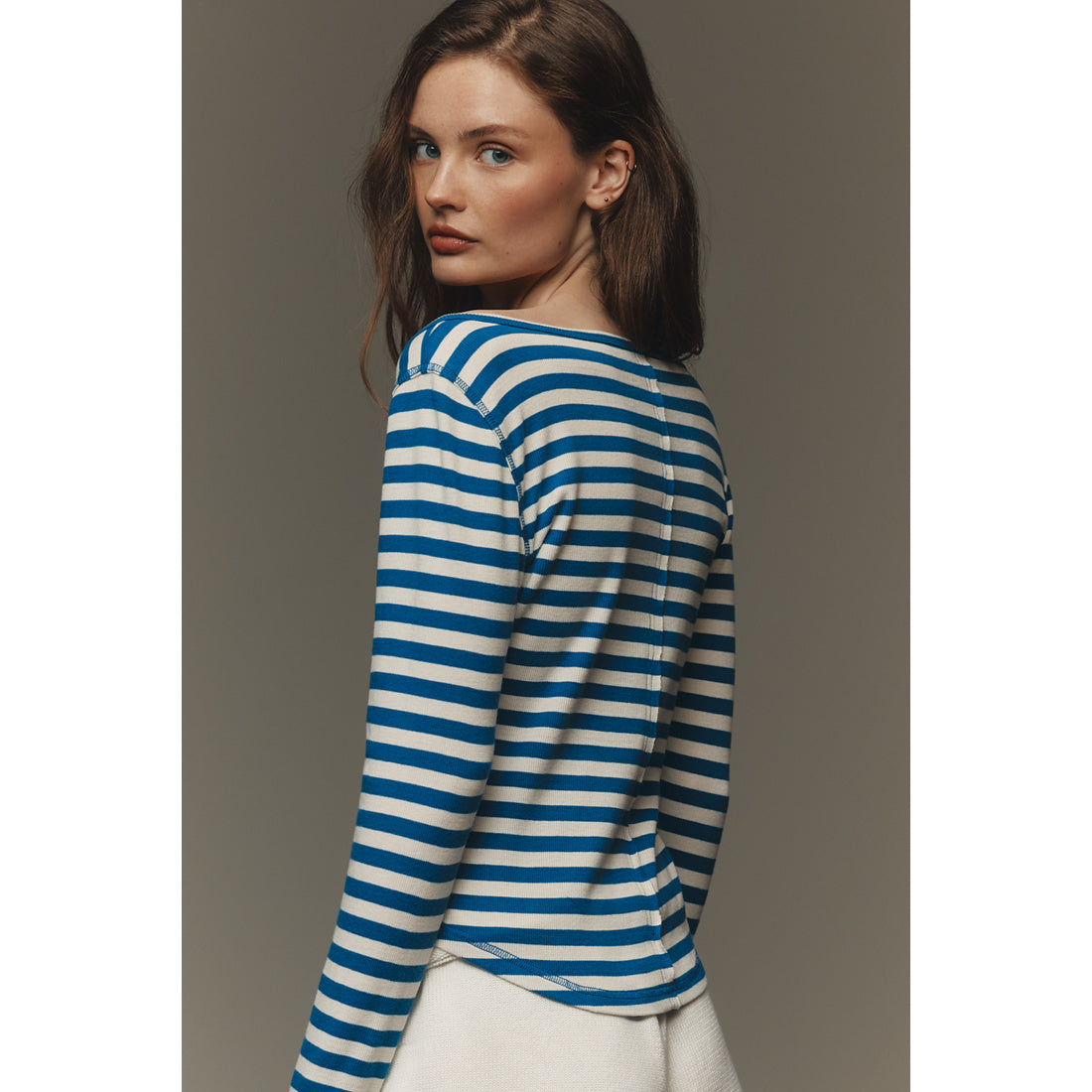 Notched Long-Sleeve T-Shirt by Pilcro