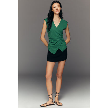 V-Neck Cap-Sleeve Top by Maeve