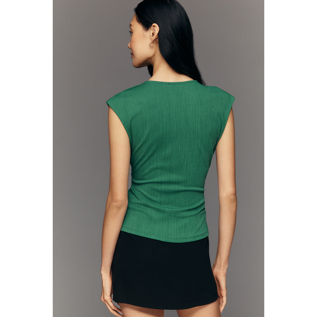 V-Neck Cap-Sleeve Top by Maeve