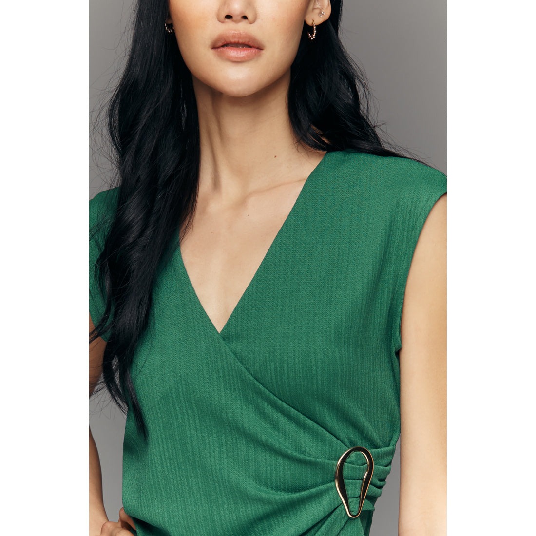 V-Neck Cap-Sleeve Top by Maeve