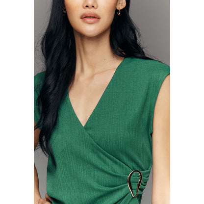 V-Neck Cap-Sleeve Top by Maeve