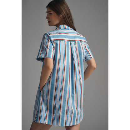 The Pollie Short-Sleeve Swing Tunic Mini Dress by Anthropologie
