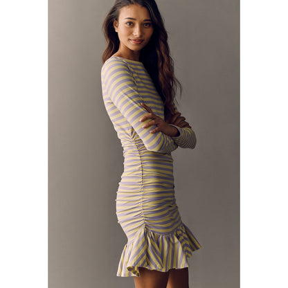 Daily Practice Drop-Waist Long-Sleeve Mini Dress by Daily Practice by Anthropologie, Women's, Size: Medium, Cotton