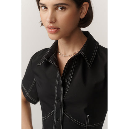 Contrast Stitch Mini Dress by Exquise