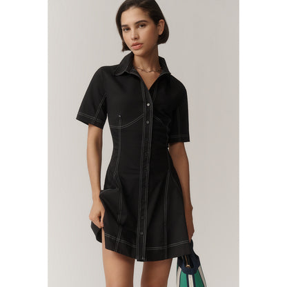 Contrast Stitch Mini Dress by Exquise