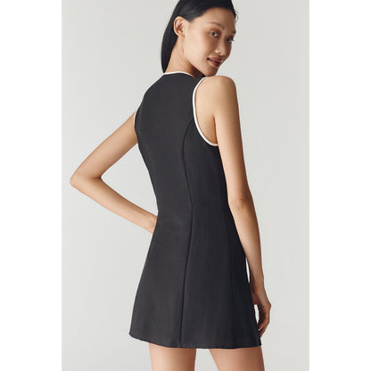 Asymmetric Button Mini Dress by Mare Mare