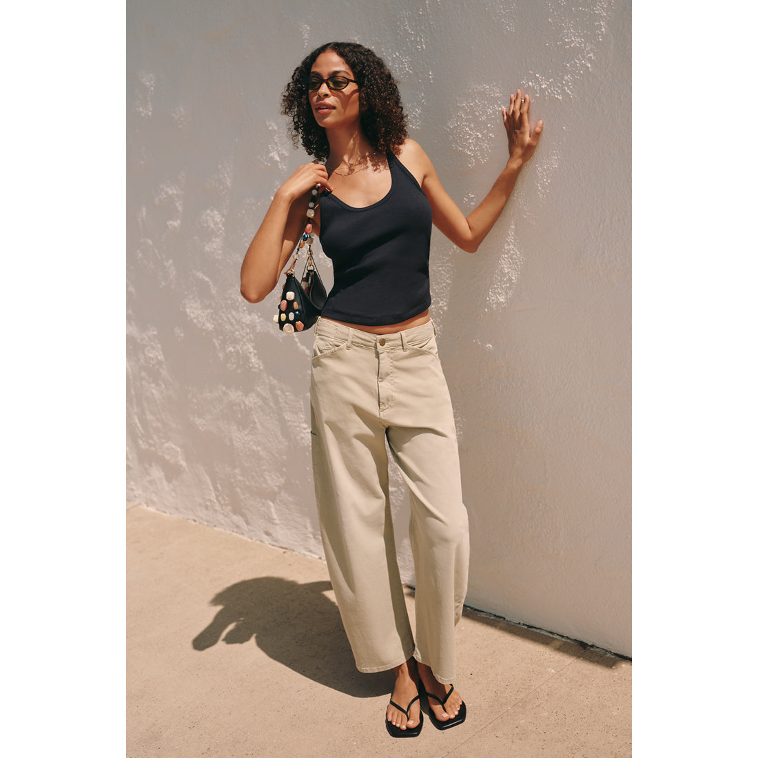 Sunsette Ribbed Strappy Tank Top by Pilcro