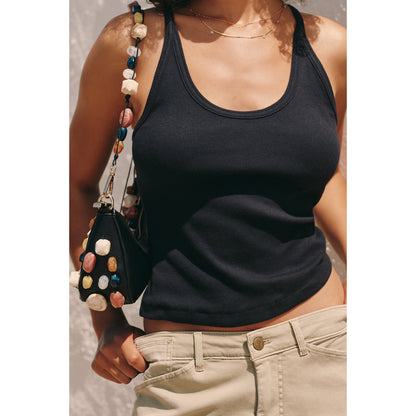 Sunsette Ribbed Strappy Tank Top by Pilcro