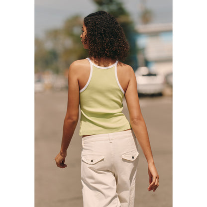 Sunsette Ribbed Strappy Tank Top by Pilcro