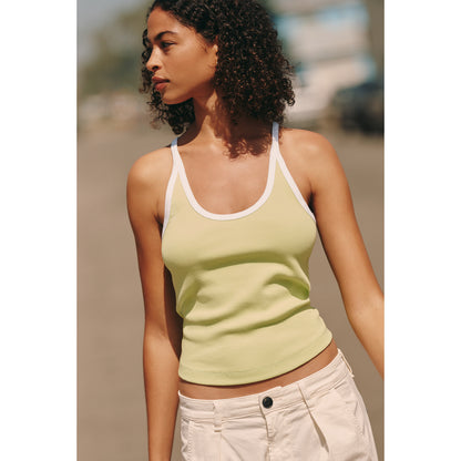 Sunsette Ribbed Strappy Tank Top by Pilcro