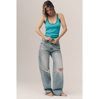 Sunsette Ribbed Strappy Tank Top by Pilcro