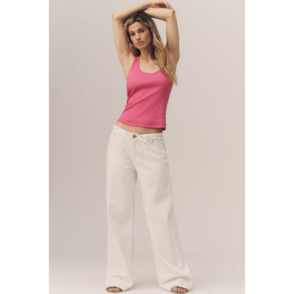 Sunsette Ribbed Strappy Tank Top by Pilcro