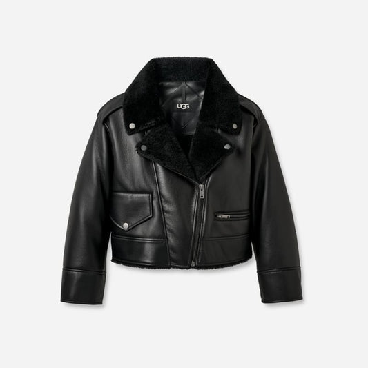 UGG® Women's Finnian LuxeFluff Moto Jacket Polyester