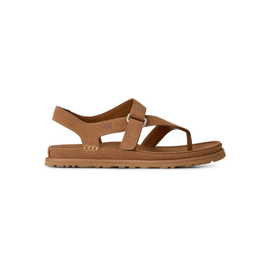 Women's GoldenGaze Toe Post Suede Sandals