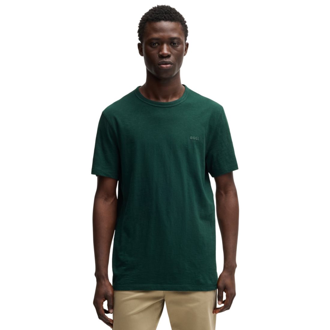 Boss by Hugo Boss Men's Slub-Cotton Logo Detail T-Shirt