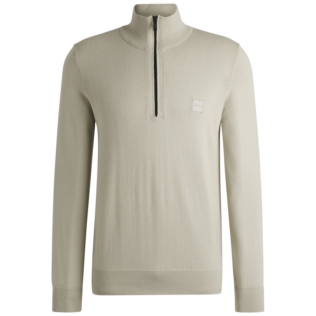 Boss by Hugo Boss Men's Logo Patch Zip-Neck Sweater
