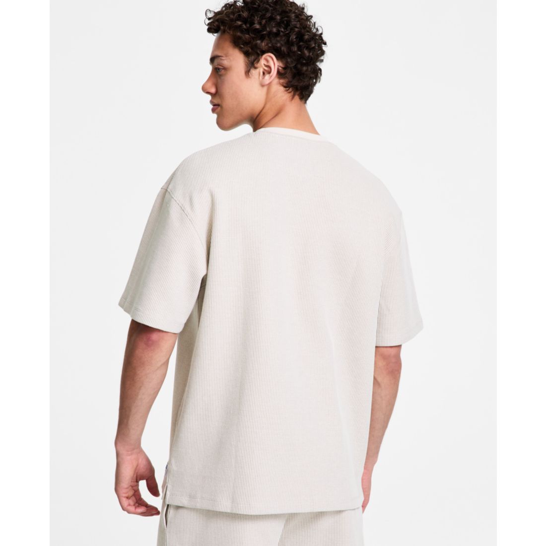 Hugo Boss Men's Relaxed Fit Waffle Knit Short Sleeve T-Shirt