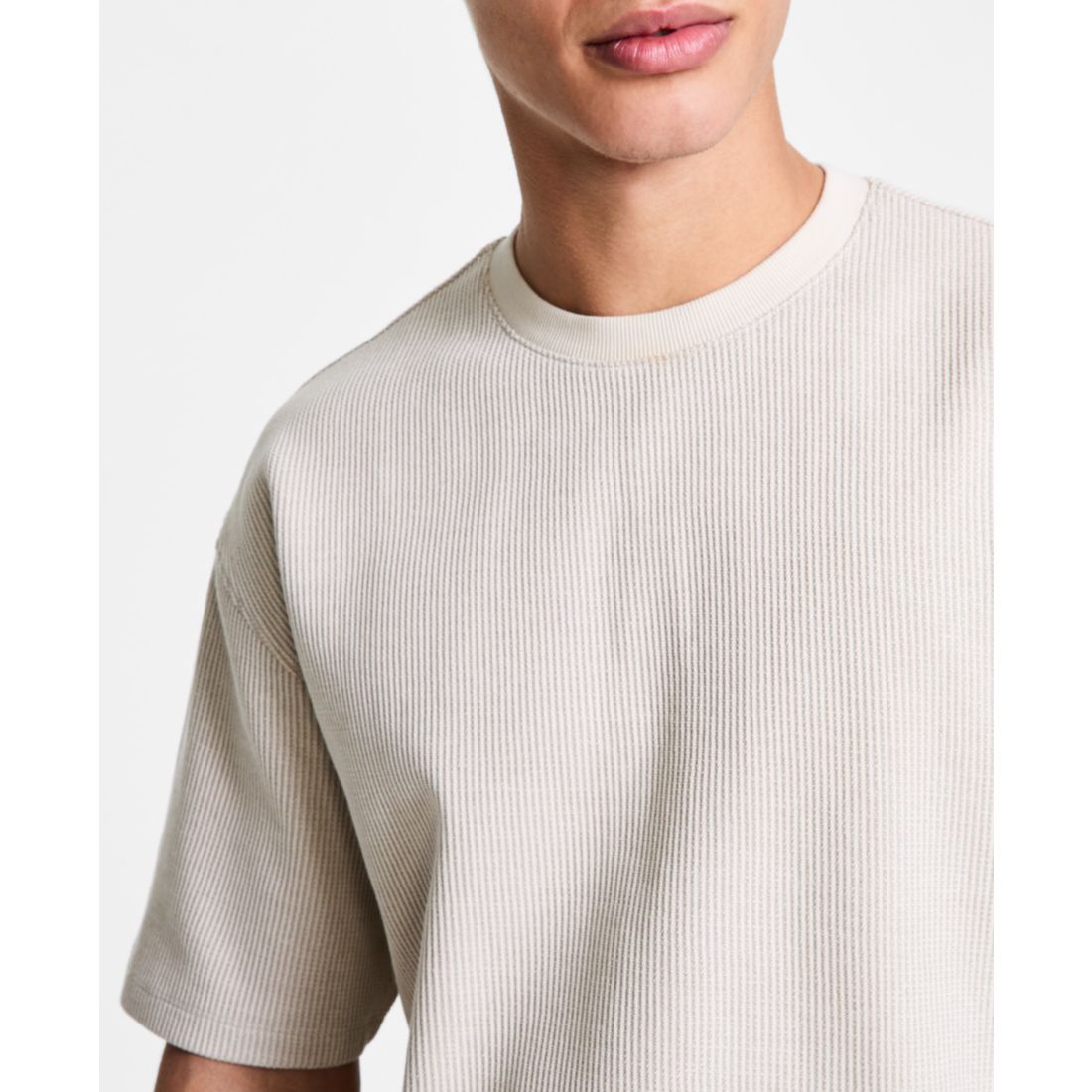 Hugo Boss Men's Relaxed Fit Waffle Knit Short Sleeve T-Shirt
