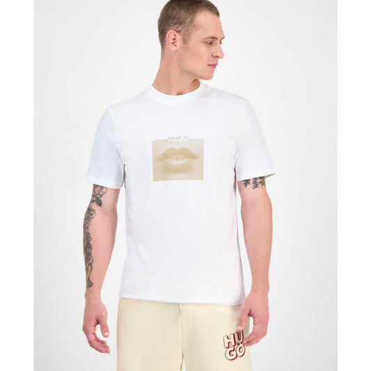 Hugo Boss Men's Deterni Short Sleeve Crewneck Lips Graphic T-Shirt