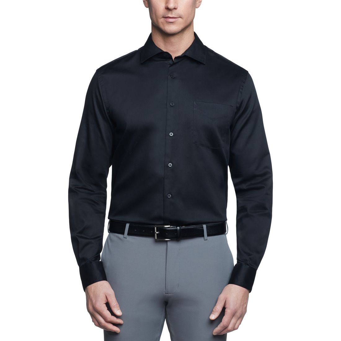 Van Heusen Men's Classic/Regular Fit Stretch Wrinkle Free Sateen Dress Shirt