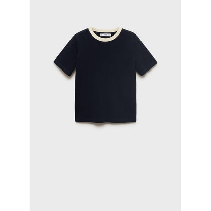 Contrasting Collar Cotton T-shirt
