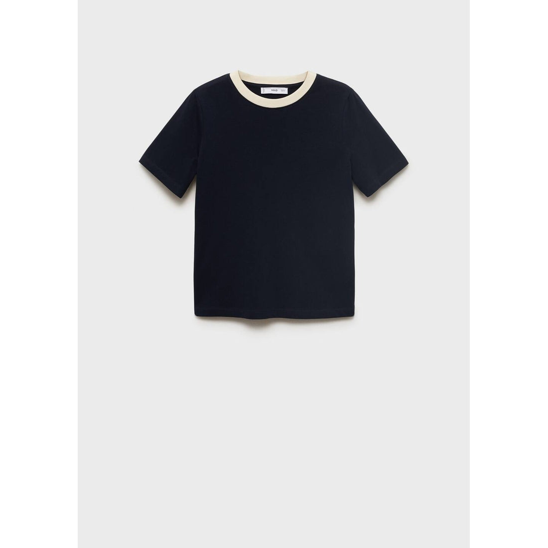 Contrasting Collar Cotton T-shirt