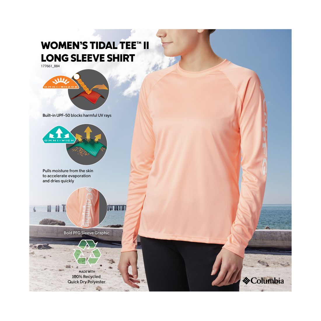 Columbia Women's Pfg Tidal Tee Ii Omni-Shade T-Shirt