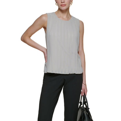 Calvin Klein Sleeveless Pleated Blouse