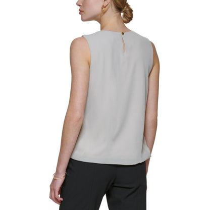 Calvin Klein Sleeveless Pleated Blouse