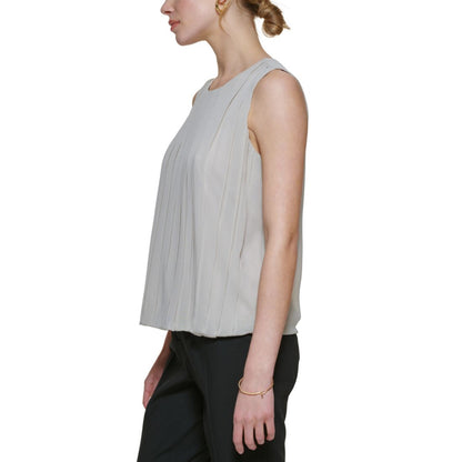Calvin Klein Sleeveless Pleated Blouse