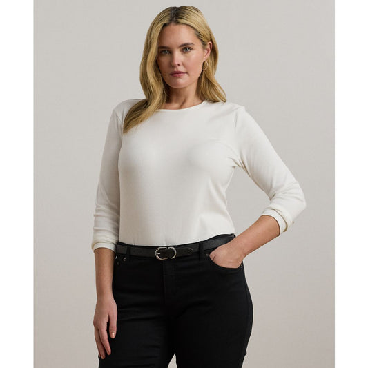 Lauren Ralph Lauren Plus Size Stretch Long-Sleeve Tee