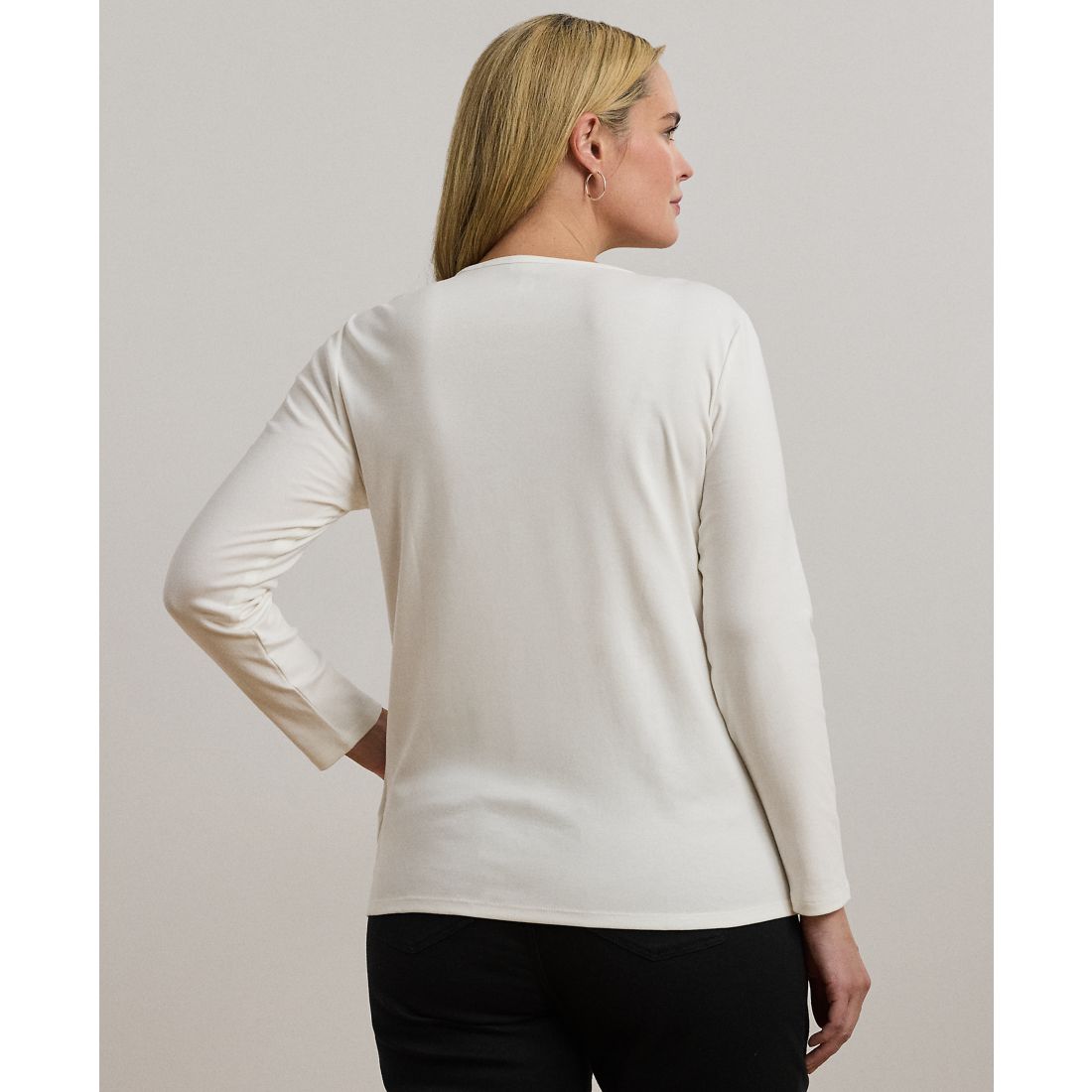 Lauren Ralph Lauren Plus Size Stretch Long-Sleeve Tee