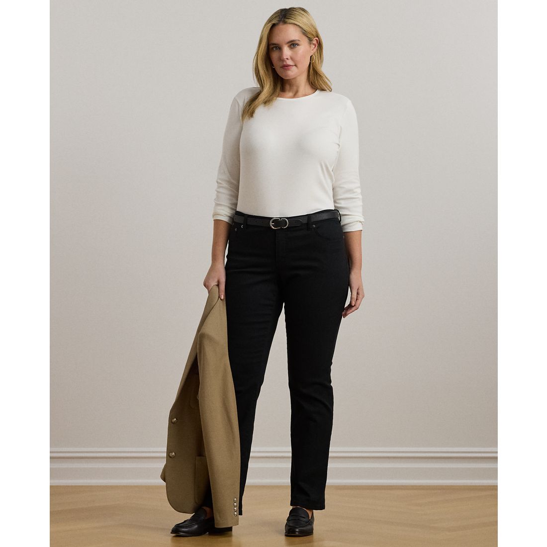 Lauren Ralph Lauren Plus Size Stretch Long-Sleeve Tee