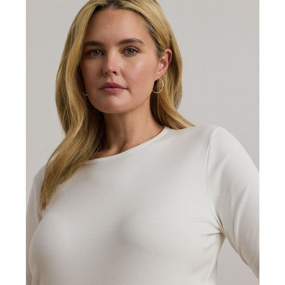 Lauren Ralph Lauren Plus Size Stretch Long-Sleeve Tee