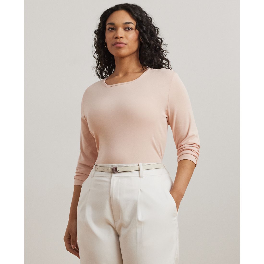 Lauren Ralph Lauren Plus Size Stretch Long-Sleeve Tee