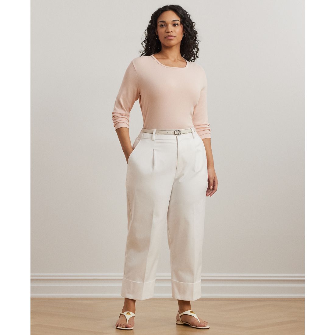 Lauren Ralph Lauren Plus Size Stretch Long-Sleeve Tee