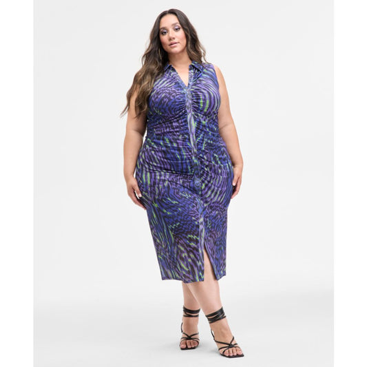 Nina Parker Trendy Plus Size Ombre Ruched Bodycon Dress
